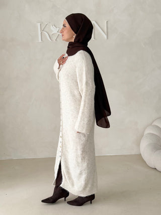 Maxi Strickkleid mit Knöpfen
