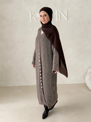 Maxi Strickkleid mit Knöpfen