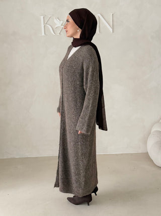 Maxi Strickkleid mit Knöpfen
