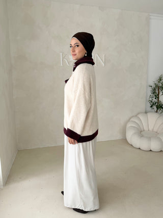 Zweifarbige Strickjacke